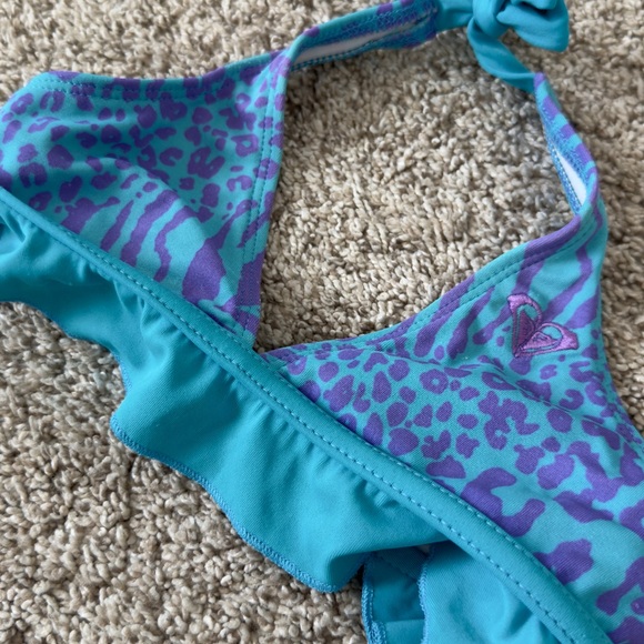 Roxy girls blue purple two piece bikini bathing suit swimsuit size 5 - Picture 5 of 11